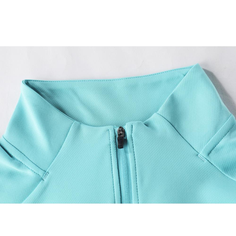 M9020-Sports half-length long sleeve sweatshirt stand collar zipper