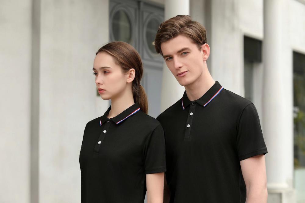 F698-Silk and cotton color matching Polo short-sleeved lapel