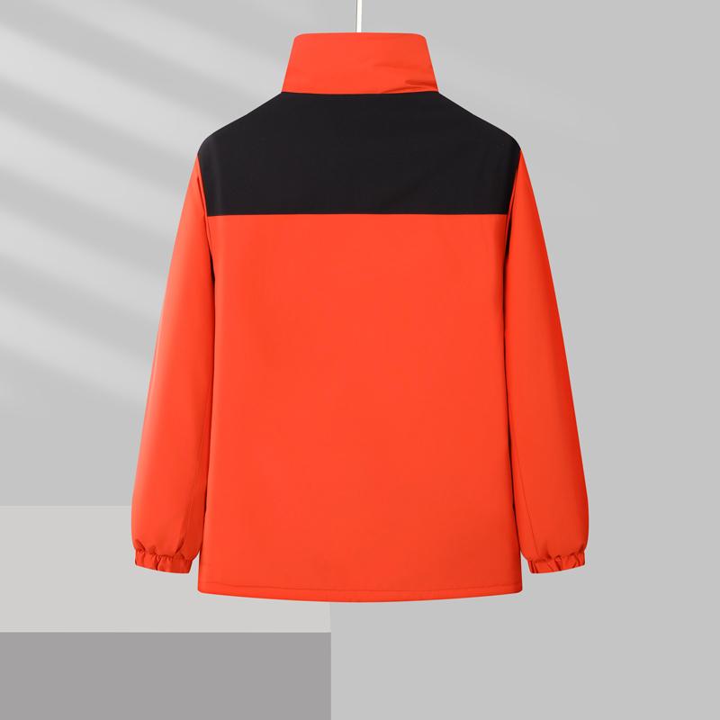 9055 Stand-up collar plus velvet thick color matching ultra-soft jacket