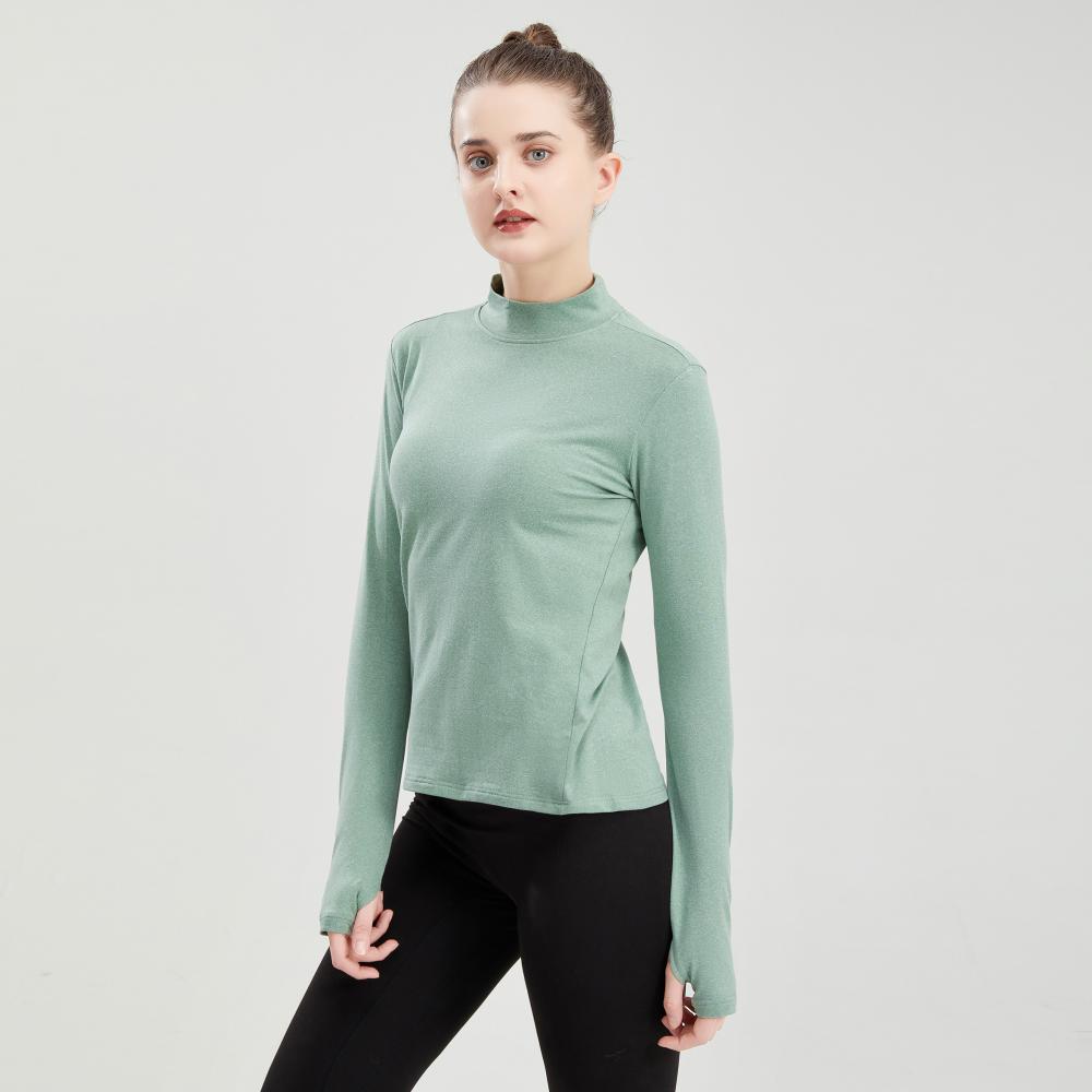 307# Women long-sleeved fitness tops T-shirts long sleeves round neck