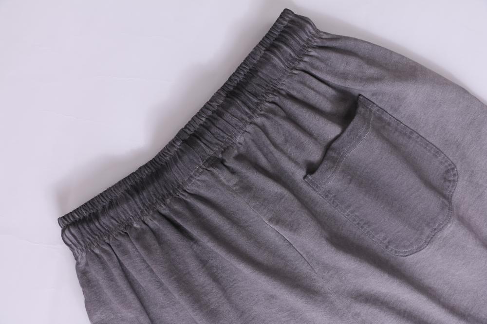 300G dirty dyed white retro drawstring couple casual shorts pants