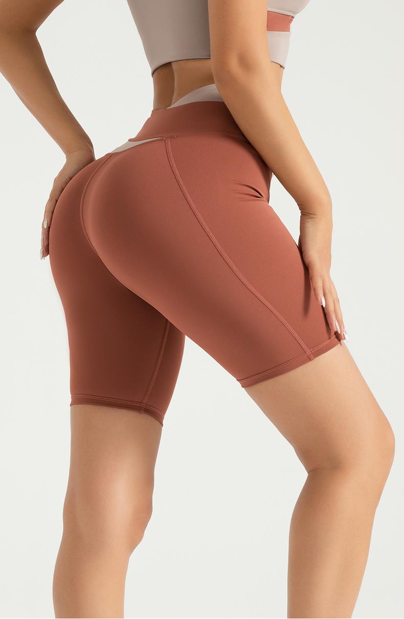 JYMA003-Peach color matching shorts sportswear yoga wear