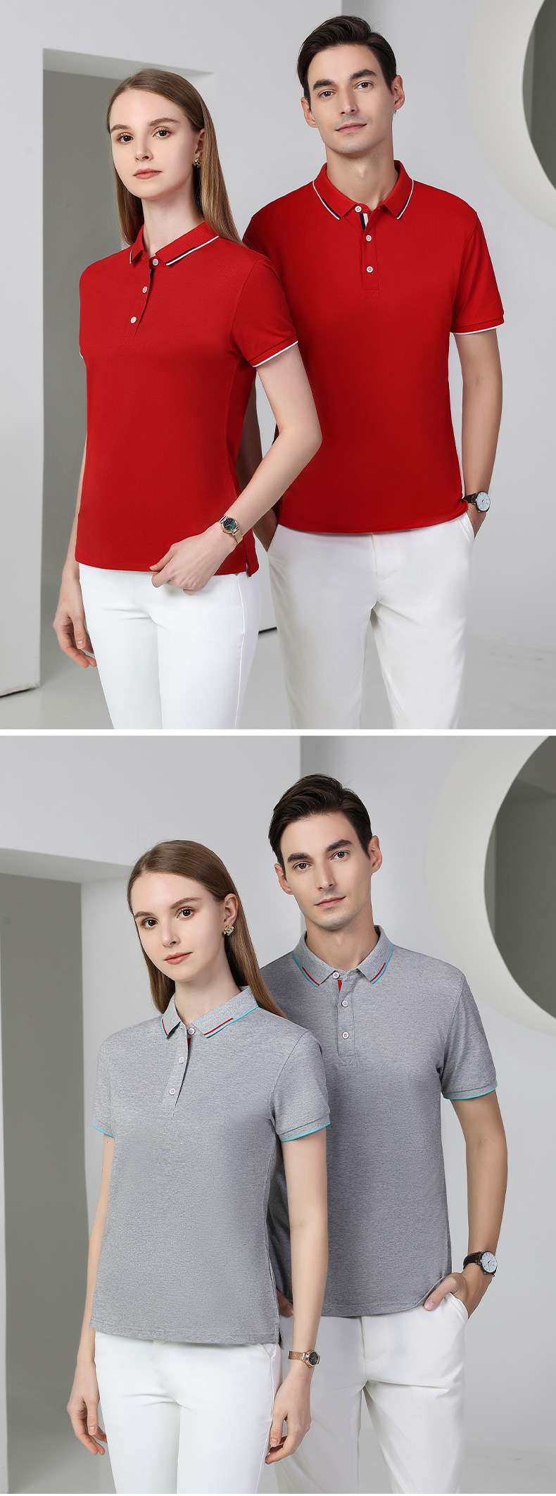 200g color collar business lapel short sleeve POLO shirt universal GJ21-23508