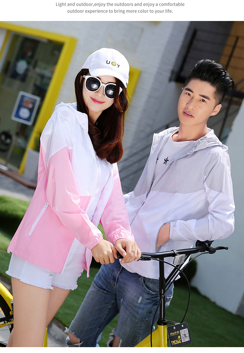 Couple style high value color matching whitening sun protection clothing skin clothing KZ-8568 female