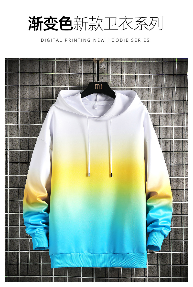 Gradient tie-dye hooded sweatshirt couple pullover sweatshirt A2-GF-W02