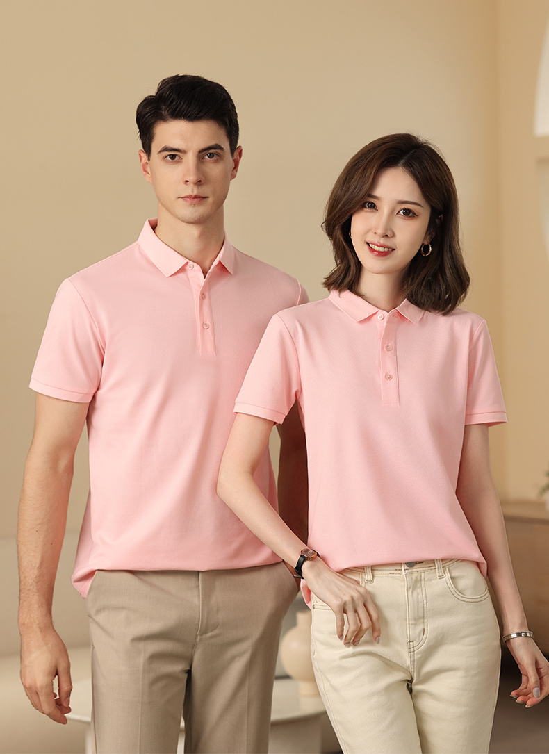 210G Xinjiang long-staple cotton solid color lapel short-sleeved POLO shirt GJ15-8500