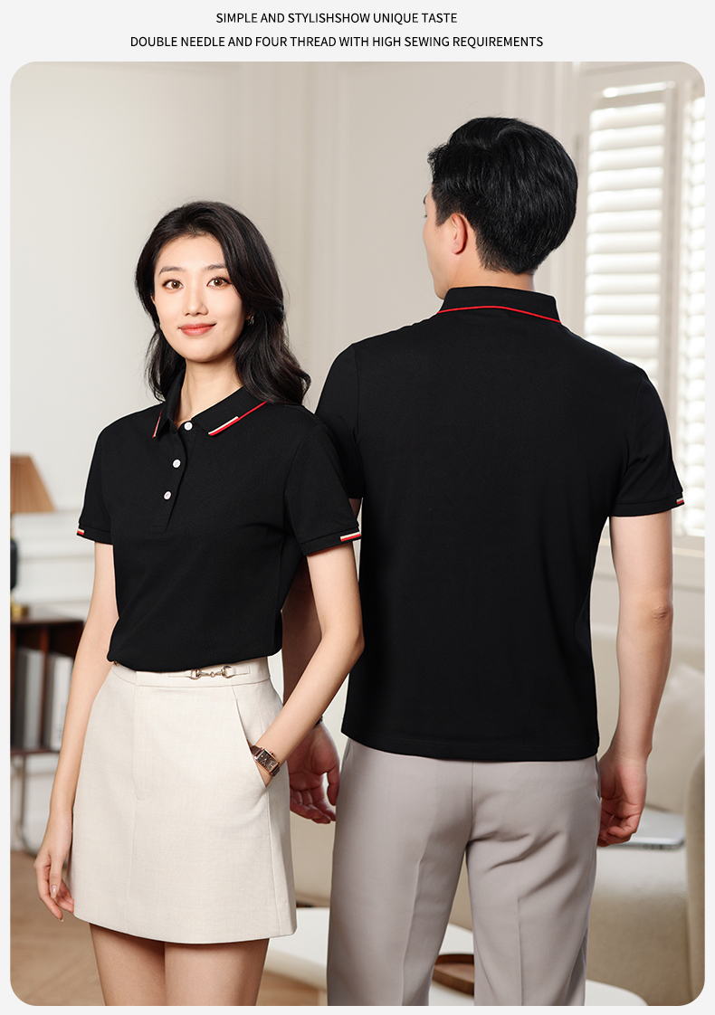 185G40 Xinjiang cotton pique lapel short-sleeved POLO shirt 5A antibacterial GJ19-321