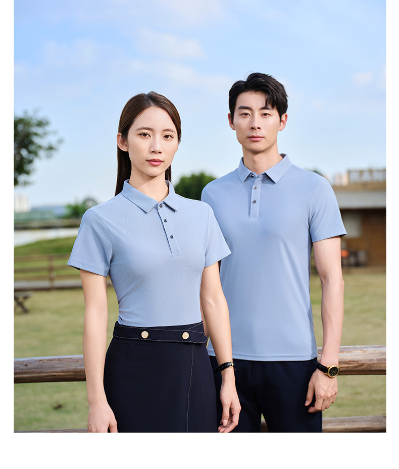 Nylon solid color lapel short-sleeved POLO shirt H09-D96601