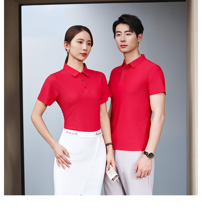 Nylon solid color lapel short-sleeved POLO shirt H09-D96601