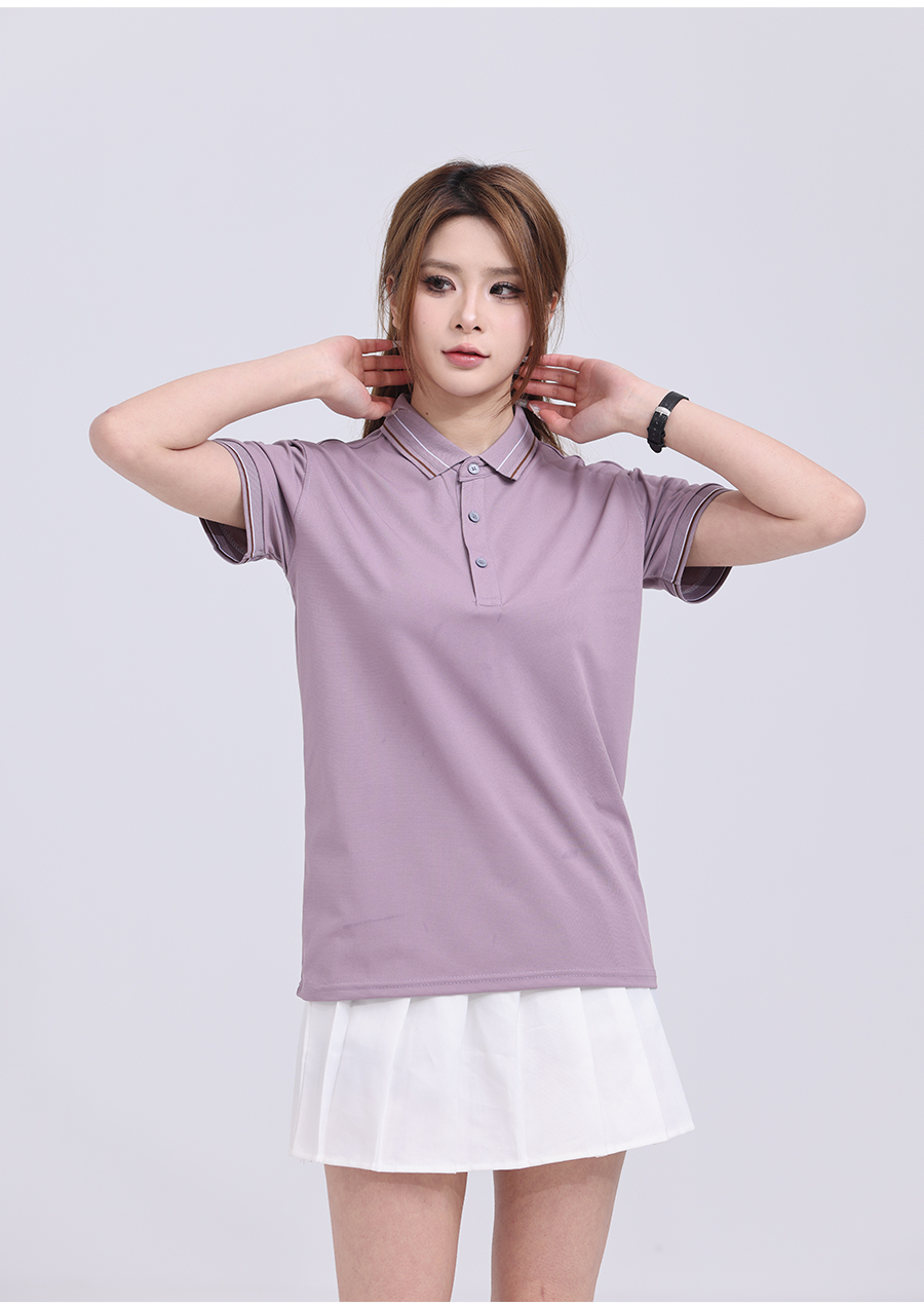 190g fresh color matching simple silhouette short-sleeved lapel polo shirt W02-K5680