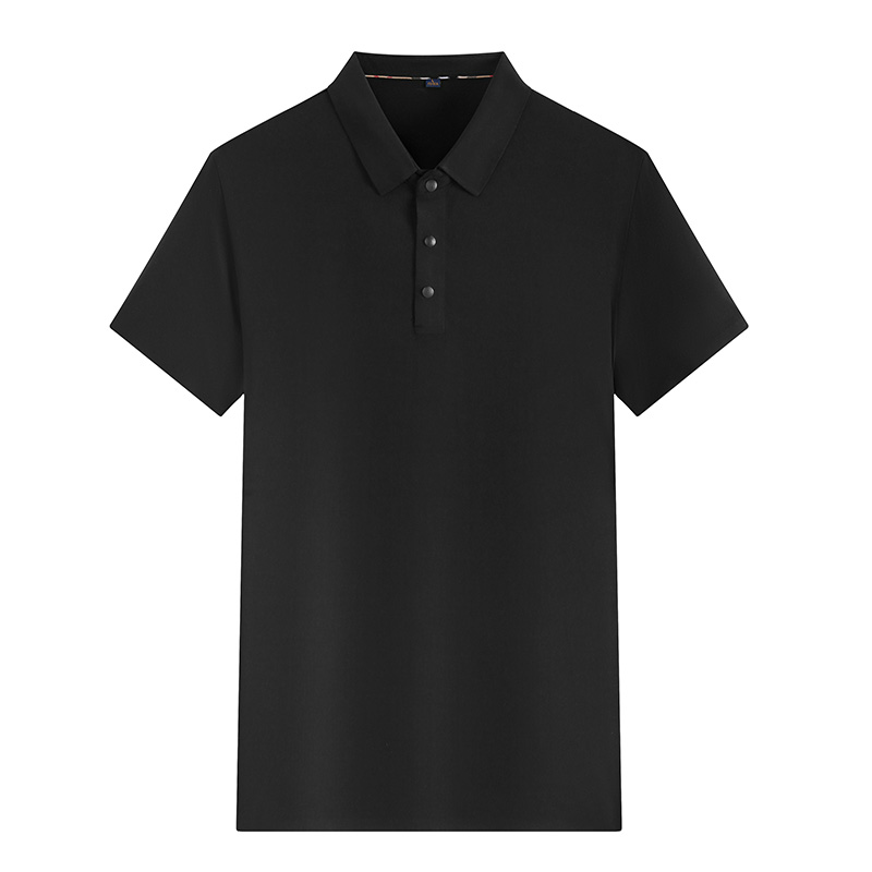 210g polyester-spandex plain seamless business short-sleeved lapel polo shirt L04-P242