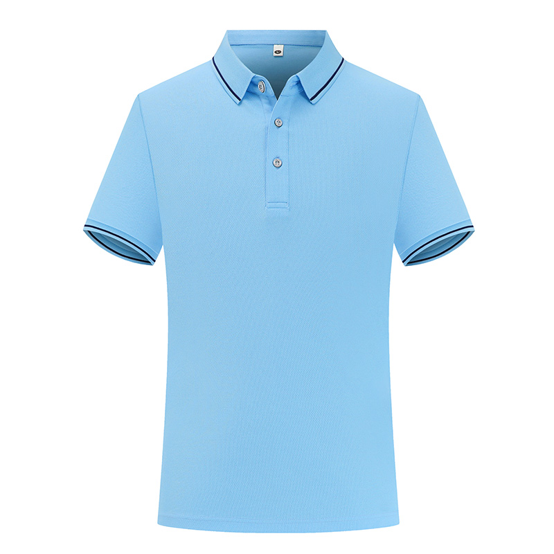 210g double-sided hexagonal striped collar short-sleeved lapel polo shirt GJ10-2308