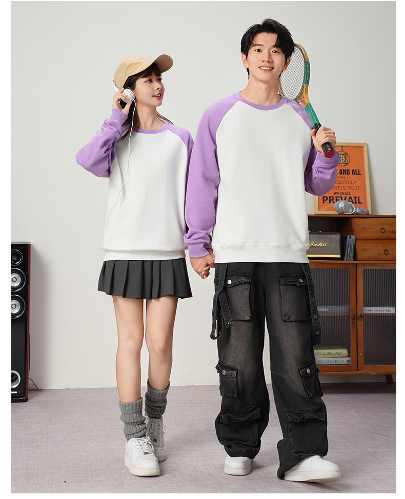 400g high-quality macaron raglan round neck sweatshirt for adults YZ03-9977