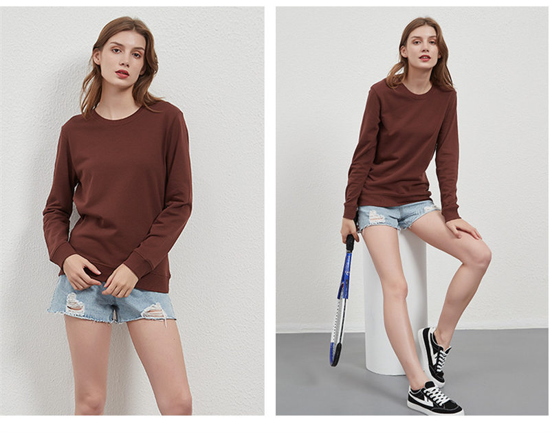 Fashion candy color casual Japanese terry round neck sweatshirt BC10-280g terry round neck sweatshirt