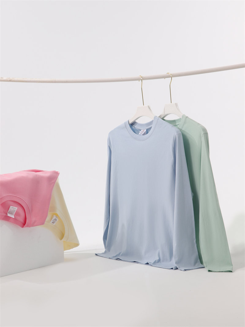 230g20 combed tight siro cotton round neck long sleeve T-shirt G21-U-X93C