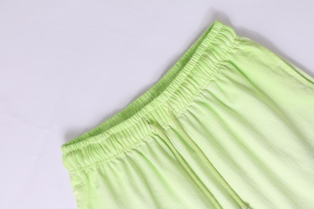 300G dirty dyed white retro drawstring couple casual shorts pants