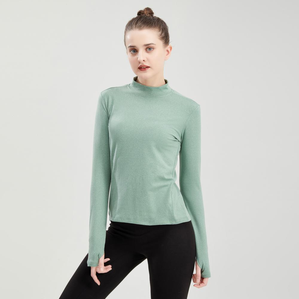 307# Women long-sleeved fitness tops T-shirts long sleeves round neck