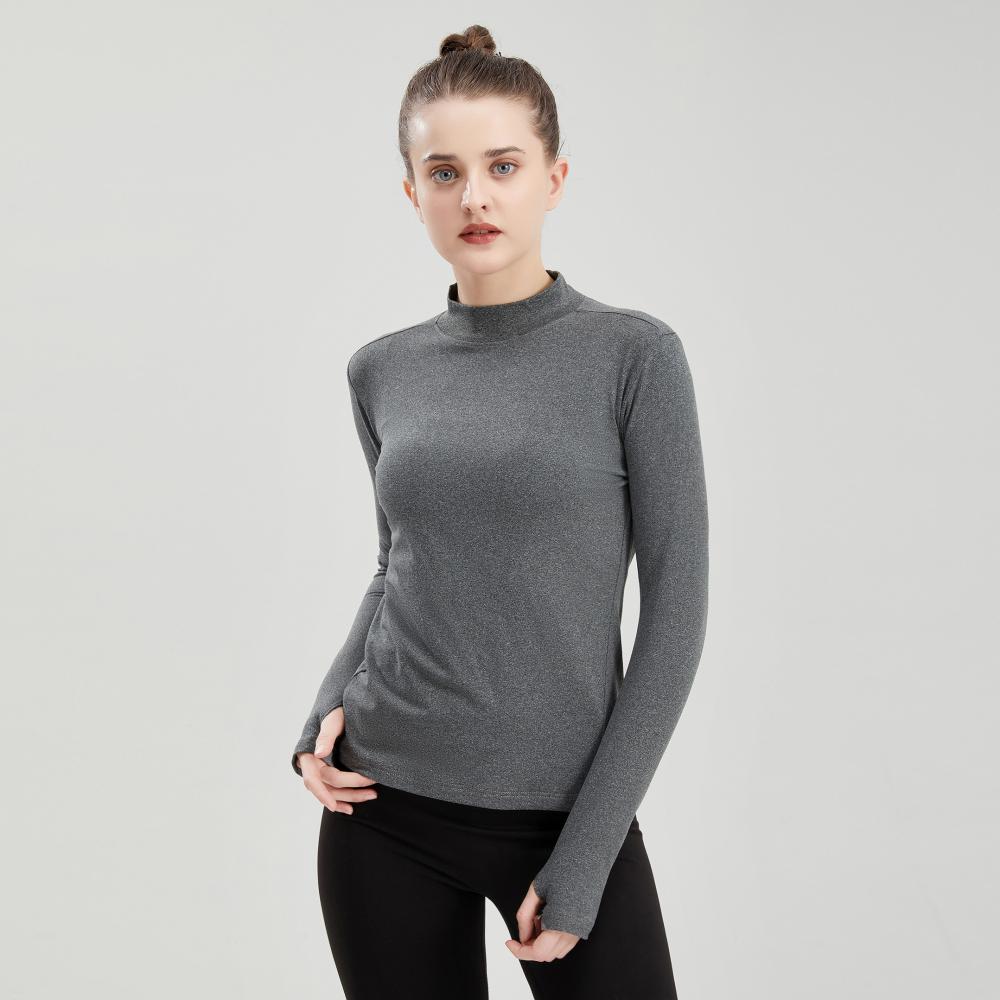 307# Women long-sleeved fitness tops T-shirts long sleeves round neck