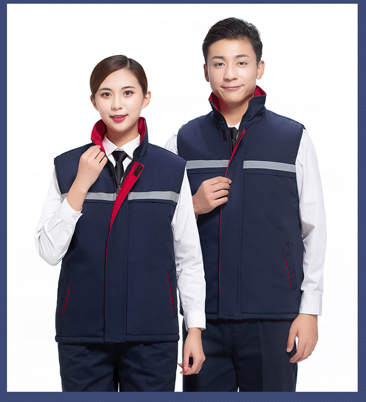 Full process polyester cotton canvas plus cotton lining pocket vest H22-902