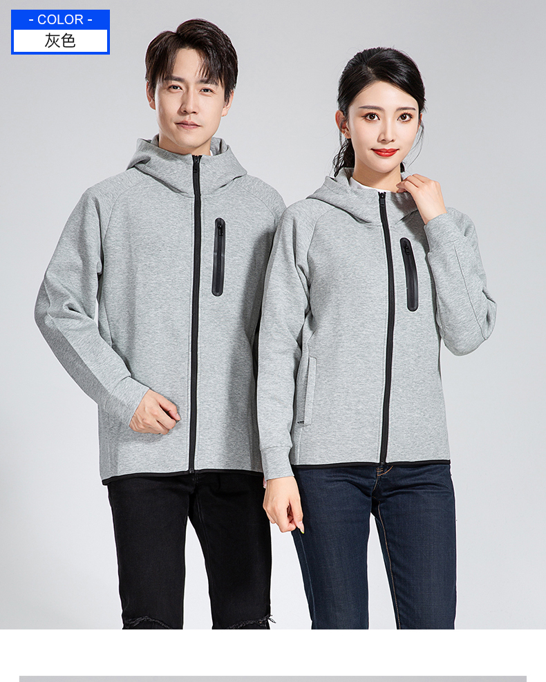 Cotton hooded zip-up sweatshirt H28-1856S