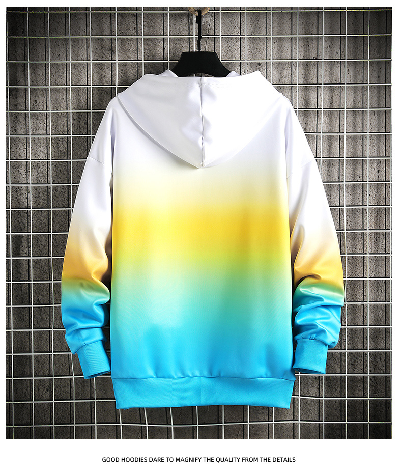 Gradient tie-dye hooded sweatshirt couple pullover sweatshirt A2-GF-W02