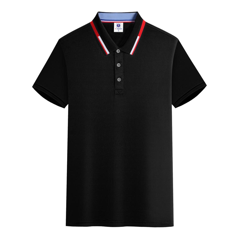 200g imitation cotton contrast collar short-sleeved Polo shirt GJ53-2108