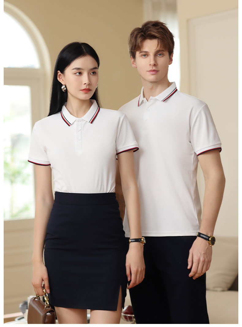 230G Imitation Cotton Color Lapel Short Sleeve POLO Shirt W01-6609