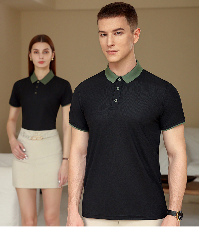 190g contrast color stitching short-sleeved POLO shirt YZ03-KW205