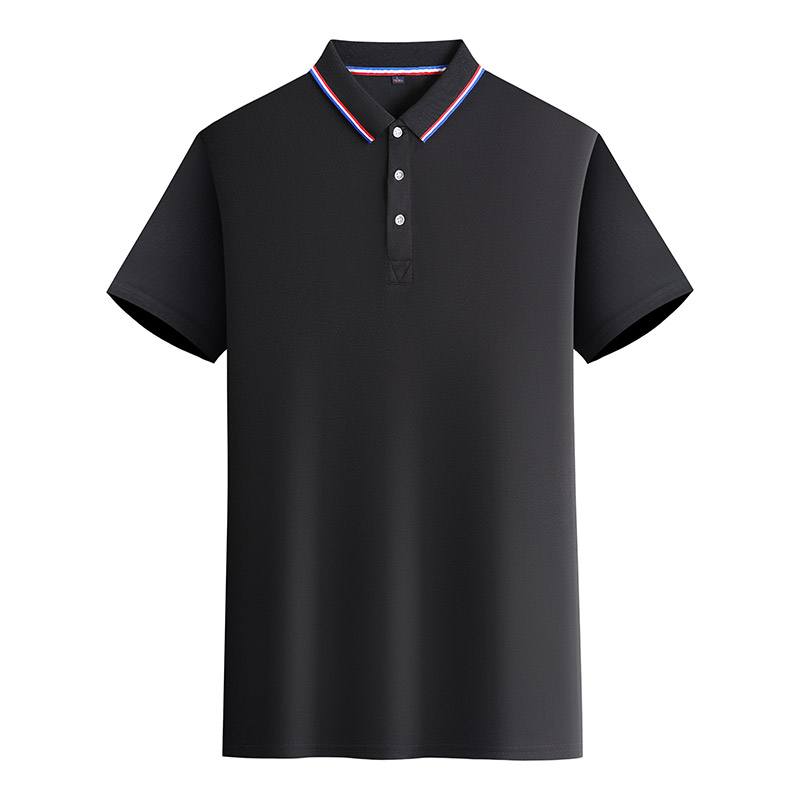 190g classic double-sided color lapel short-sleeved polo shirt W01-655