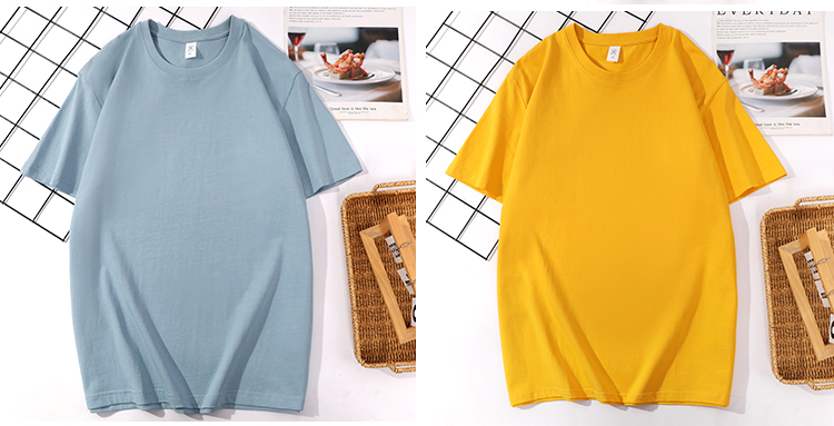 210g fashion cotton short-sleeved T-shirt GJ66-8822 short-sleeved 210g double yarn