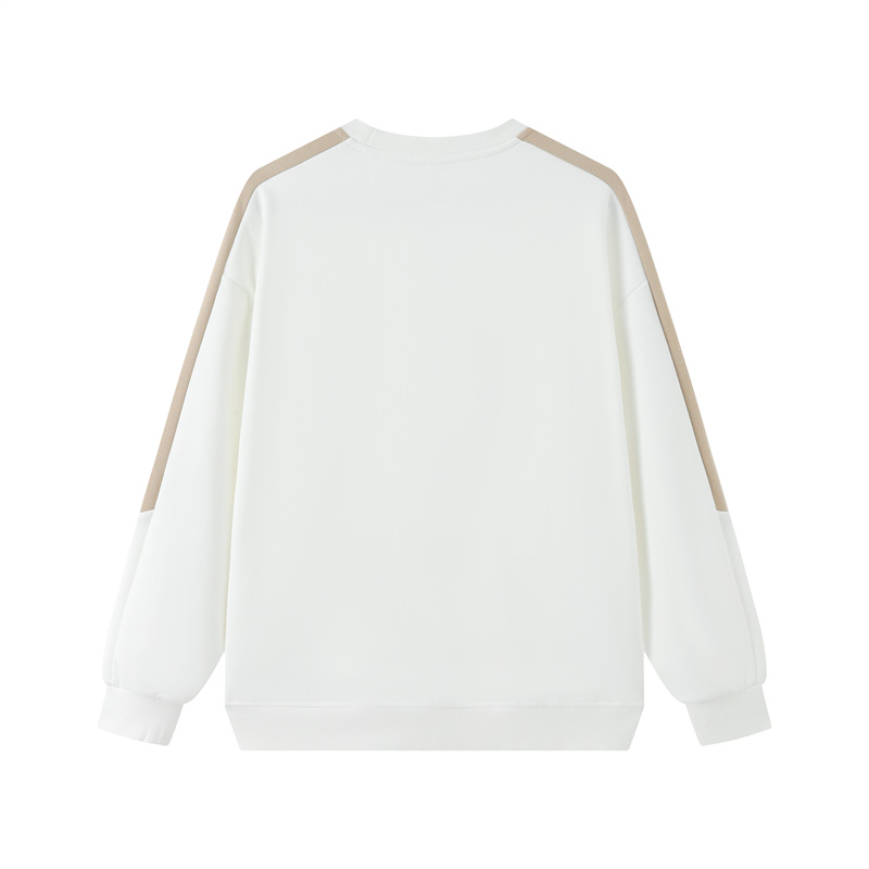 330g piqué cotton trendy colorblocked round neck sweatshirt GJ8-9317