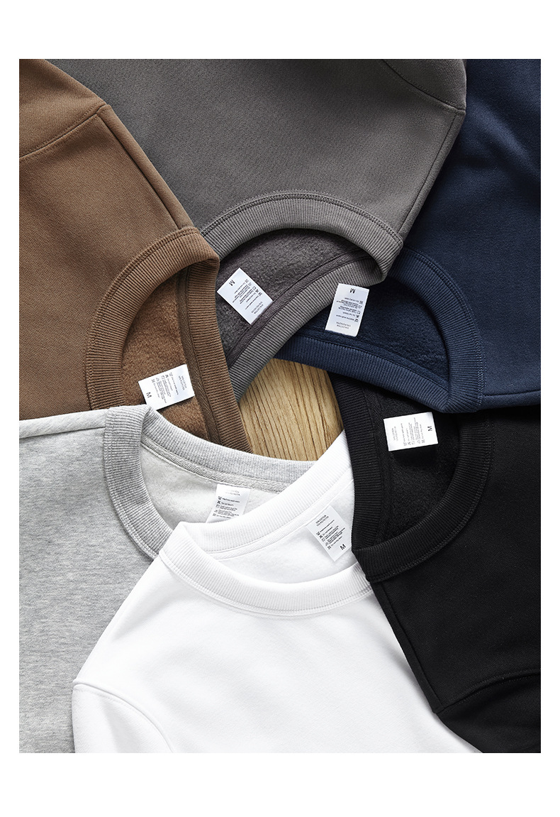 420G heavy weight ceramic brushed thickened velvet pullover round neck sweatshirt D15-0812