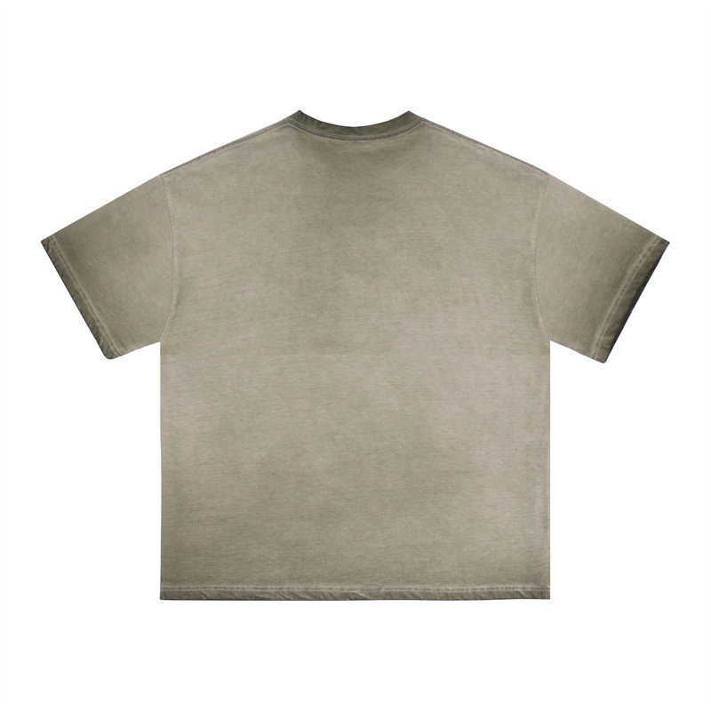 230G heavyweight vintage washed cotton dirty wash T-shirt L06-dirty wash