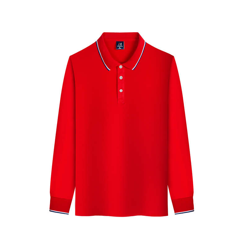 220g combed cotton lapel long-sleeved POLO shirt G17-608 long sleeve