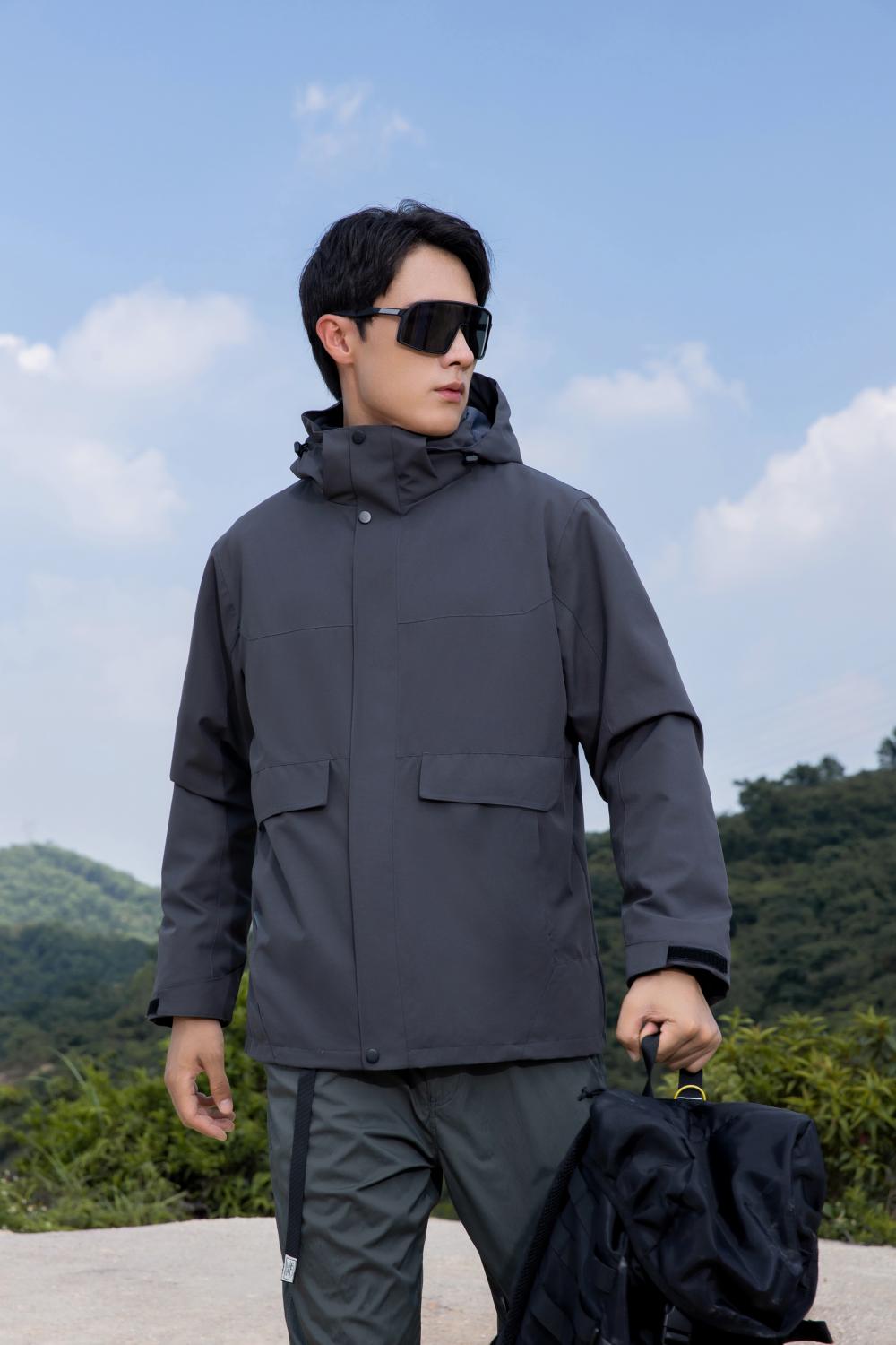 1866#3-in-1/small Oxford anti-hanging and anti-wrinkle soft liner/three-proof jacket//YKK zipper