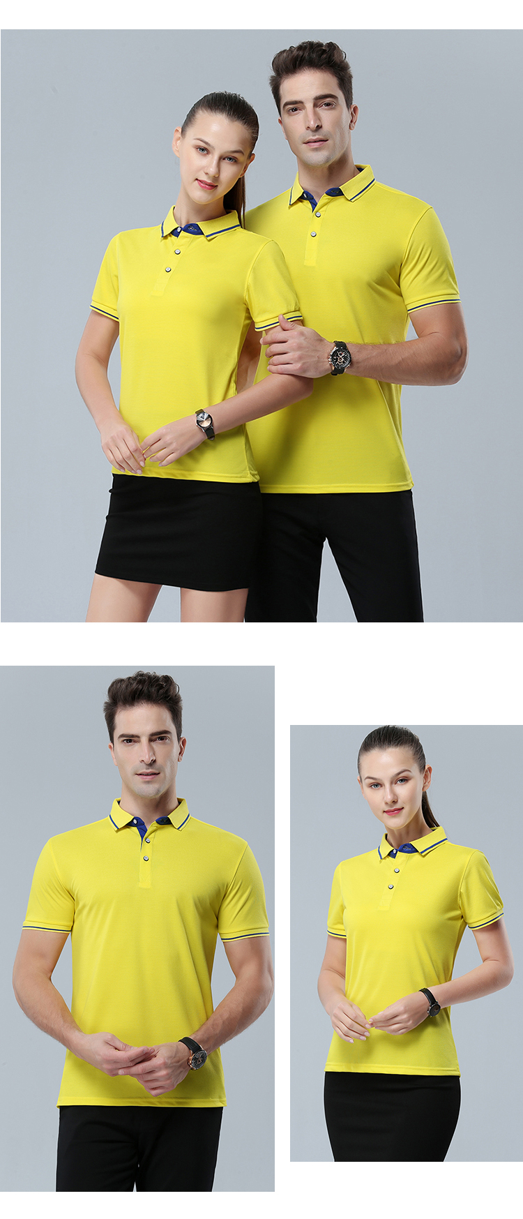 220g silk cotton lapel short-sleeved POLO shirt universal GJ12-1878A