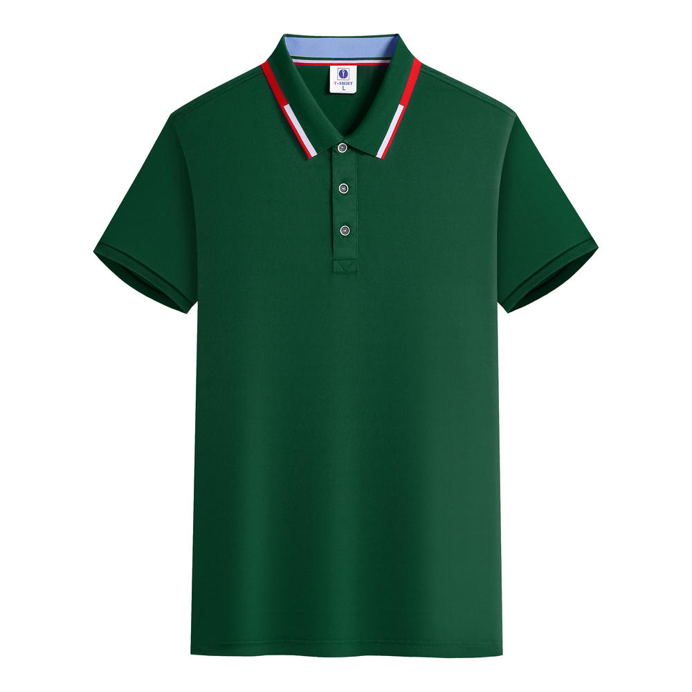 200g imitation cotton contrast collar short-sleeved Polo shirt GJ53-2108