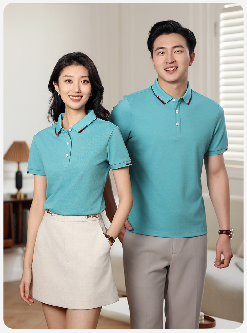 185G40 Xinjiang cotton pique lapel short-sleeved POLO shirt 5A antibacterial GJ19-321