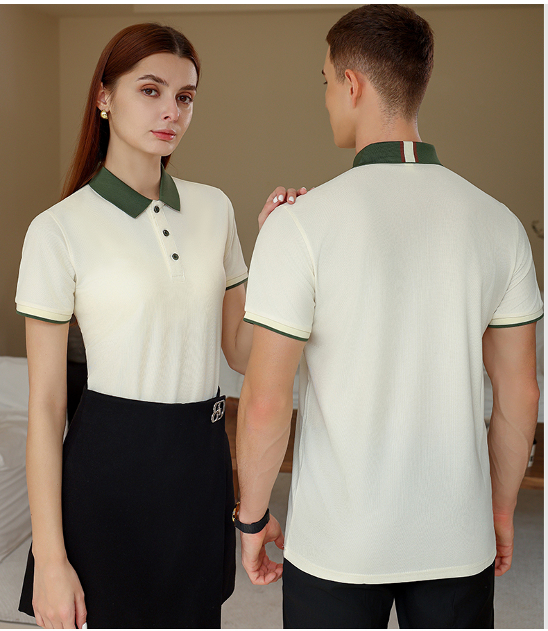 190g contrast color stitching short-sleeved POLO shirt YZ03-KW205