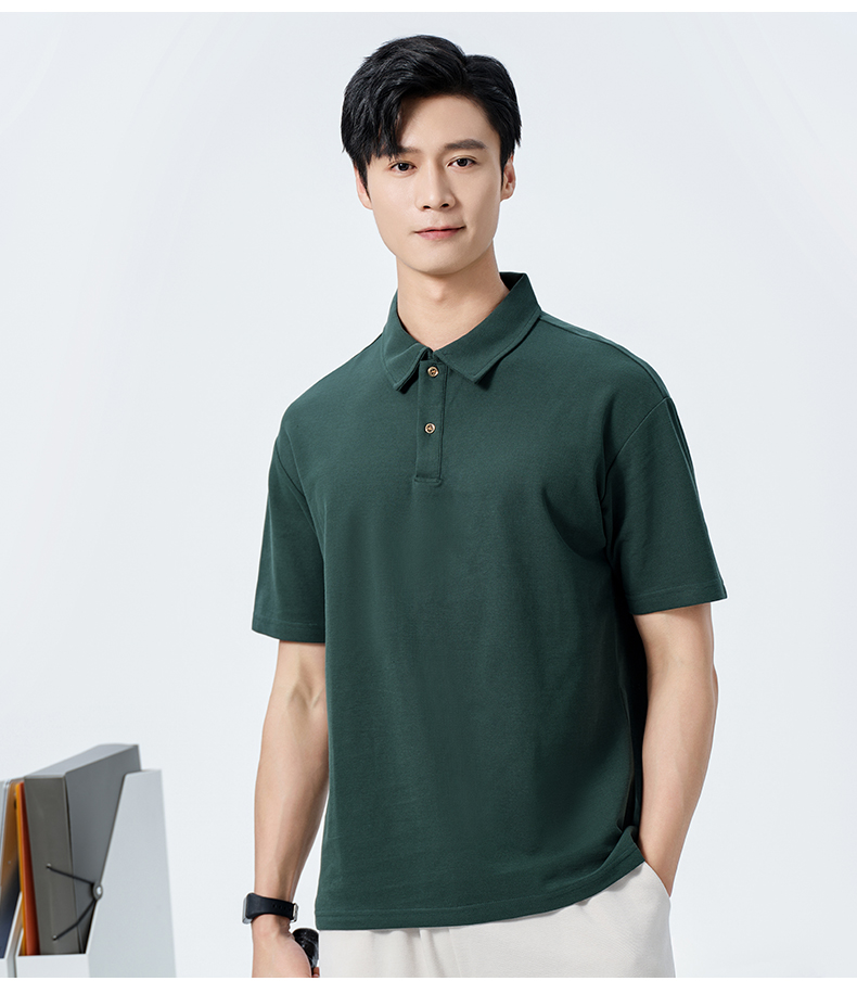 240g 40s double yarn solid color pique POLO shirt GJ20-32555