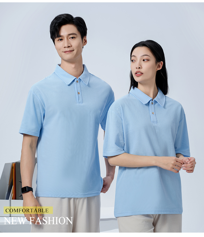 240g 40s double yarn solid color pique POLO shirt GJ20-32555