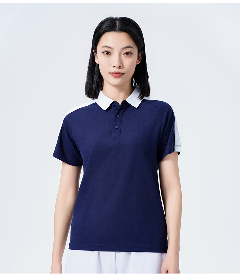 3D three-dimensional cutting short-sleeved lapel POLO shirt GJ20-37255