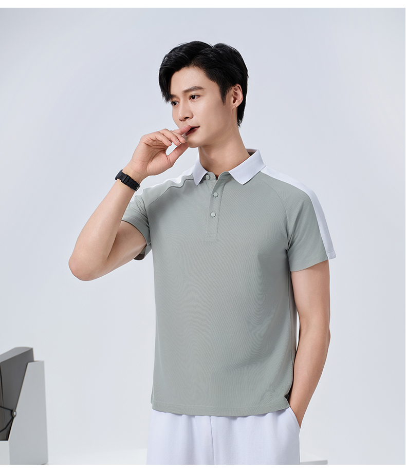 3D three-dimensional cutting short-sleeved lapel POLO shirt GJ20-37255