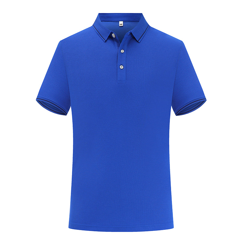 210g double-sided hexagonal striped collar short-sleeved lapel polo shirt GJ10-2308