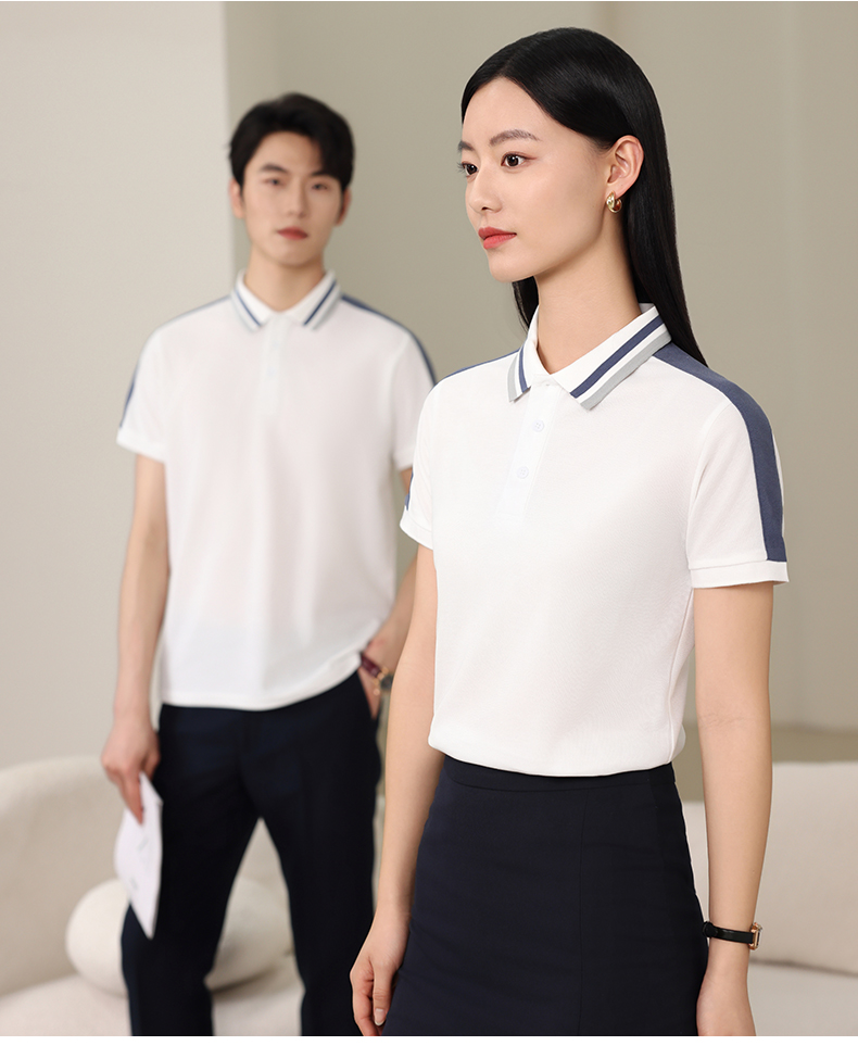 220g moisture-absorbing and breathable Hagis shoulder-matched short-sleeved lapel polo shirt HW01-939