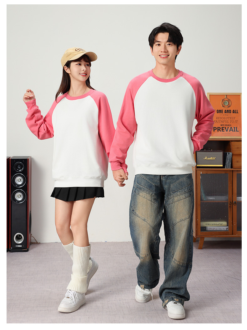 400g high-quality macaron raglan round neck sweatshirt for adults YZ03-9977