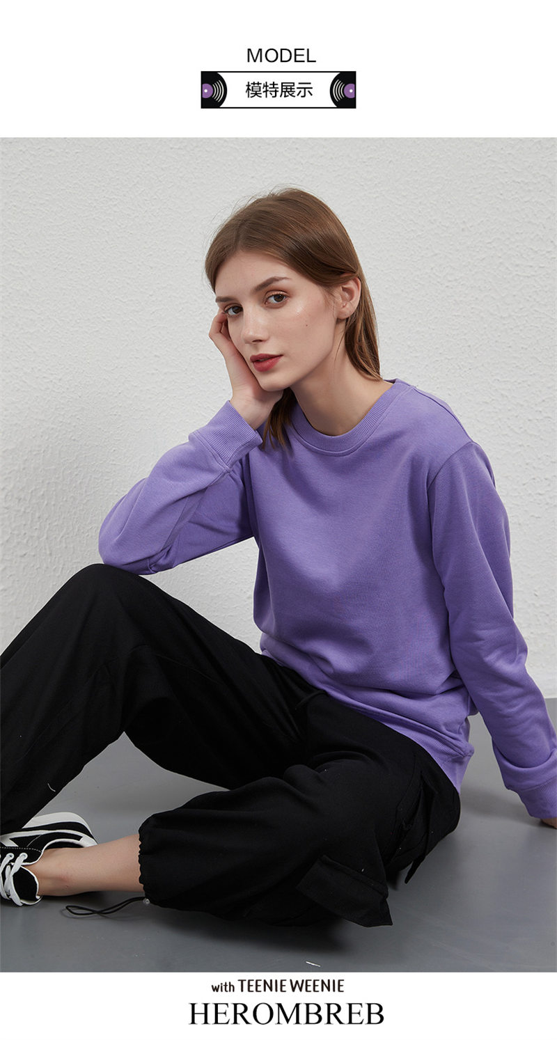 Fashion candy color casual Japanese terry round neck sweatshirt BC10-280g terry round neck sweatshirt