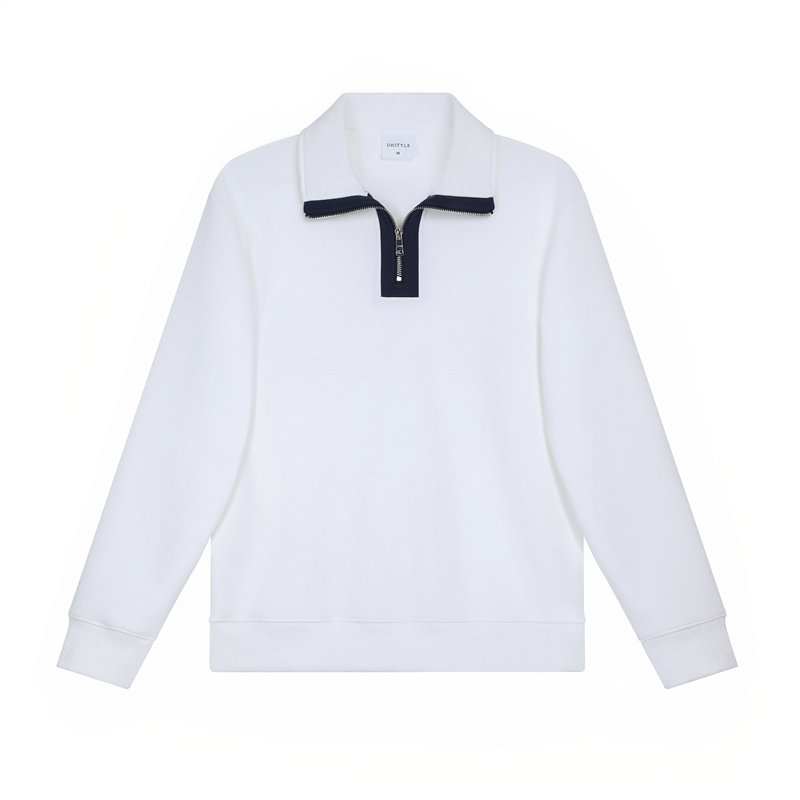 380g combed brushed contrast color half zip stand collar sweatshirt G21-U-X45016