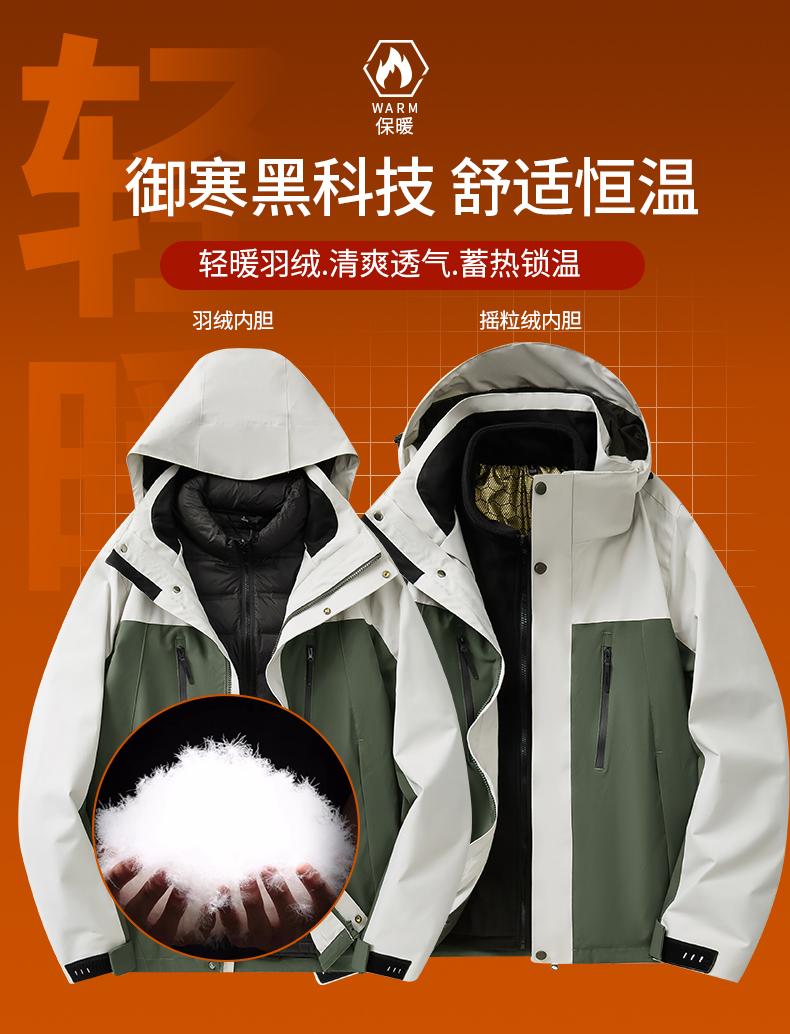 8805 three-proof three-in-one jacket upgraded down version (upgraded down)