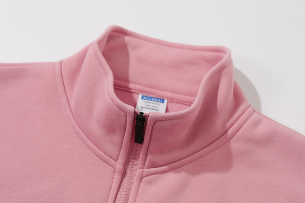 D718# Thickened polar fleece Stand collar sweatshirt Stand collar zipper